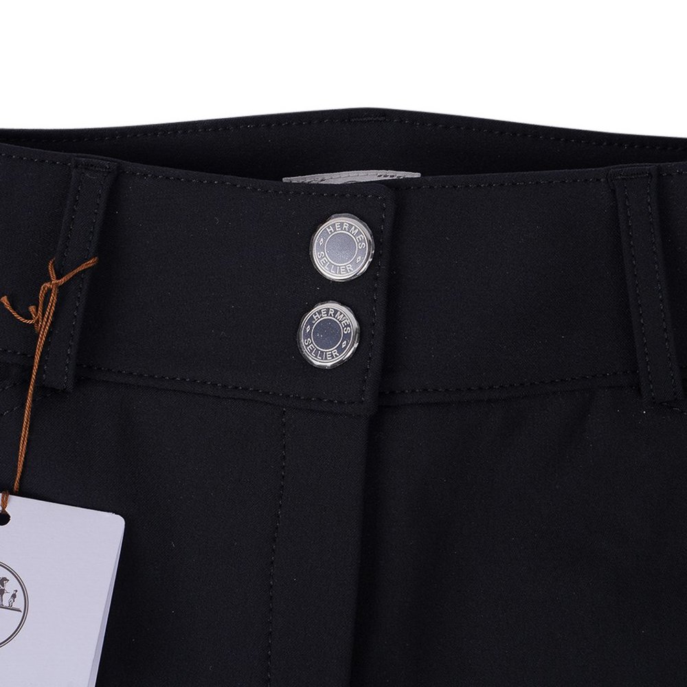 Hermes Swing Dressage Breeches Pant Black with ankle Orange Trim 38 - Picture 2 of 10